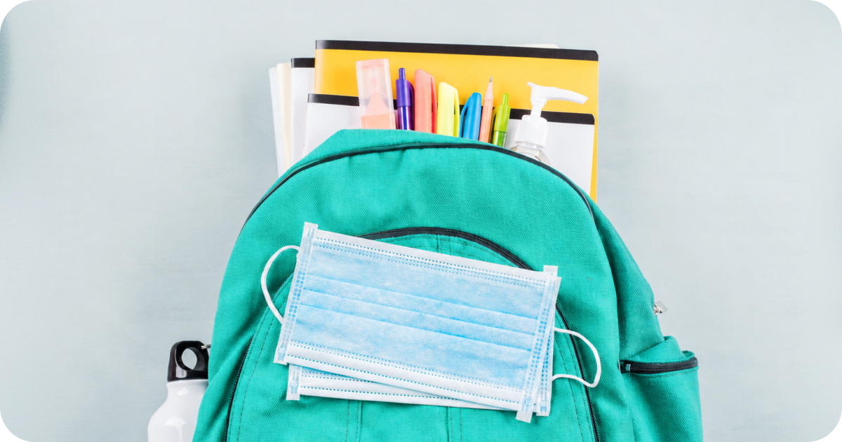 Back pack with school supplies